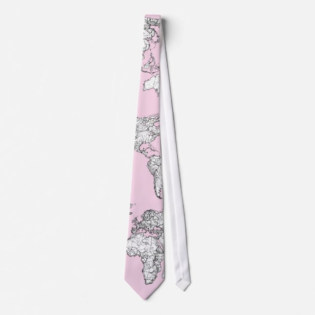 pink world map tie (Front)
