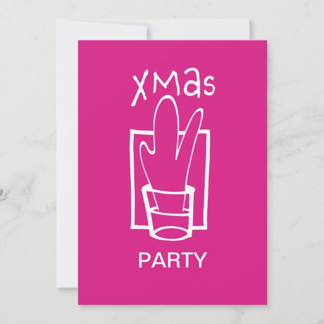 Pink Xmas Party Invitation (Front)