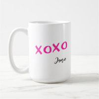 Pink Xoxo brush stroke personalise name