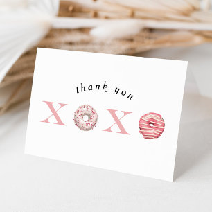 Pink XOXO Doughnut Valentine Thank You