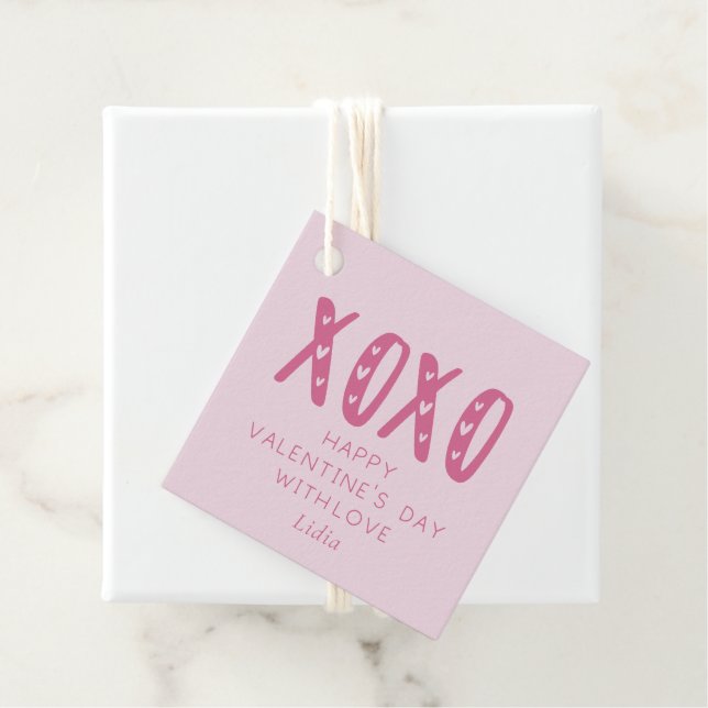 Pink XOXO, Valentine's Day Favour Tags (In Situ)