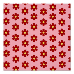 Pink Y2K Bold Wildflower Vibrant Spring Art Poster