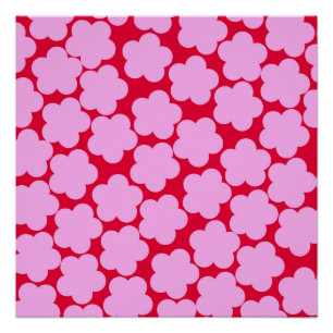 Pink Y2K Bold Wildflower Vibrant Spring Art Poster