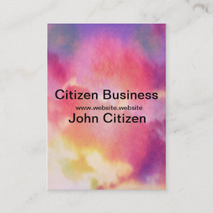 Pink, yellow and blue abstract clouds business card