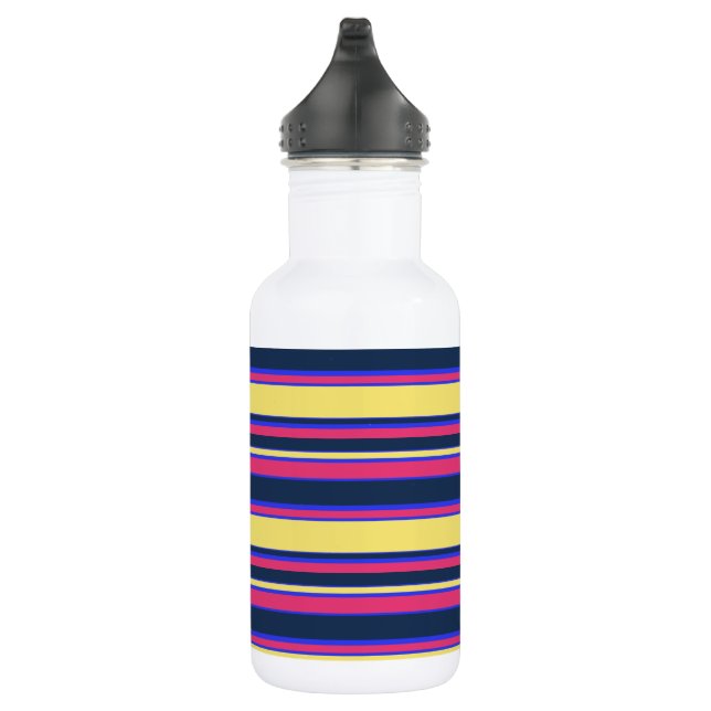Pink, yellow and blue stripes 532 ml water bottle (Right)