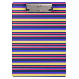 Pink, yellow and blue stripes clipboard