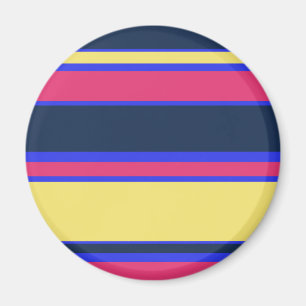 Pink, yellow and blue stripes magnet