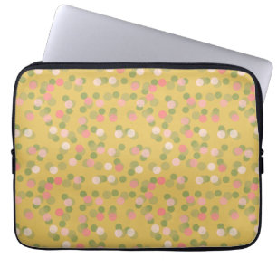 pink yellow and green polka polka-dots laptop sleeve