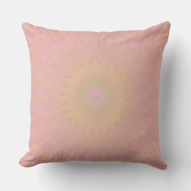 Pink, Yellow and Green Sunburst Cushion (Front)