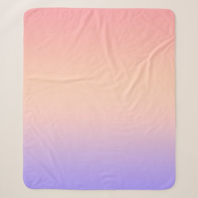 Pink yellow and purple gradient sherpa blanket (Front)