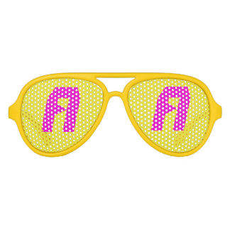 Pink Yellow Aviator Party Shades, White Sunglass Sunglasses