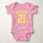 Pink & Yellow Baby | Sports Jersey Design Baby Bodysuit<br><div class="desc">Pink & Yellow Baby | Sports Jersey Design • Baby Football Bodysuit</div>