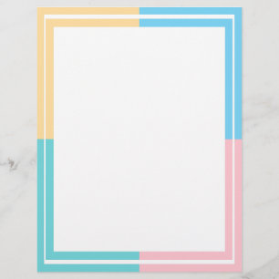 Pink Yellow Blue Green Custom Blank Template Custom Letterhead