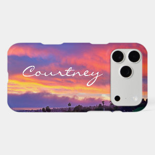 Pink yellow blue sunset clouds add your name bold