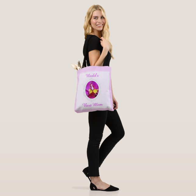 Pink Yellow Cattleya Orchid Mother's Day Tote Bag (On Model)
