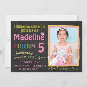 Pink & Yellow Chalkboard Invitation
