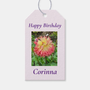 Pink & Yellow Dahlia Gift Tags