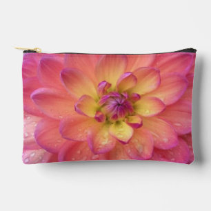 Pink & Yellow Dahlia Pattern Accessory Pouch