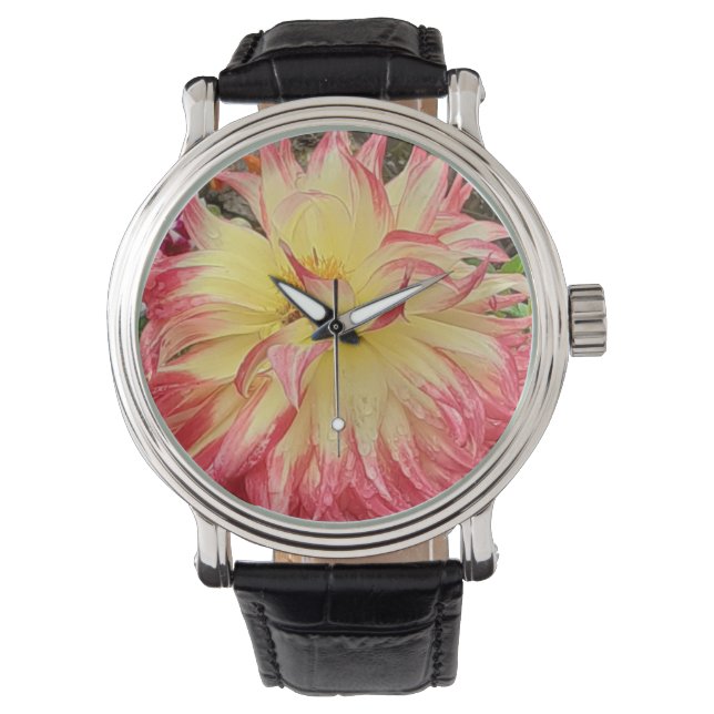 Pink & Yellow Dahlia Watch (Front)