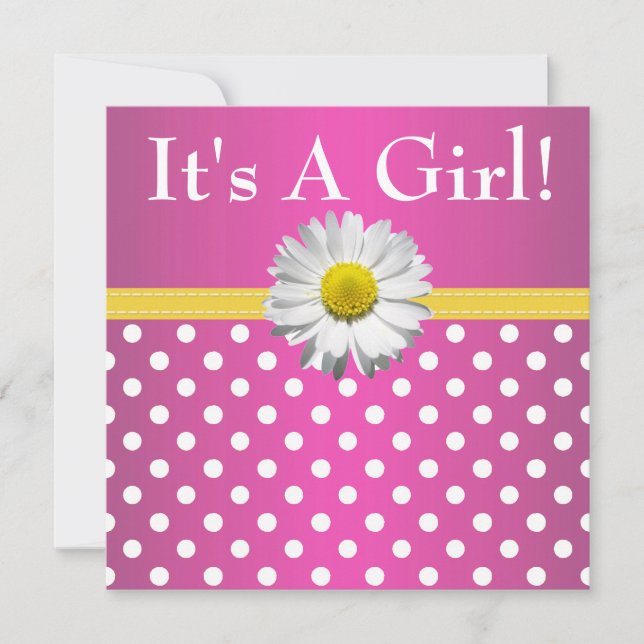 Pink Yellow Daisy Baby Shower Invitation (Front)