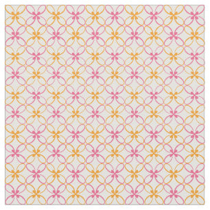 Pink Yellow Floral Pattern Fabric