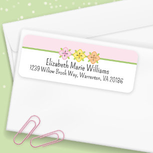 Pink Yellow Floral Return Address