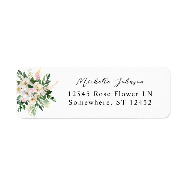 Pink & Yellow Floral Return Address Label 3 (Front)