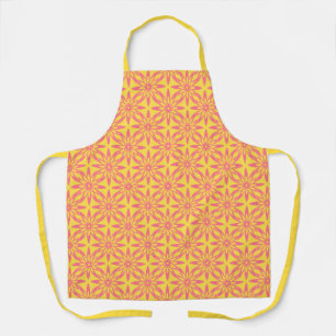 Pink Yellow Flower Seamless Pattern Apron