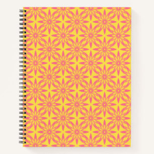 Pink Yellow Flower Seamless Pattern Notebook