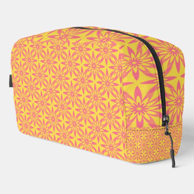 Pink Yellow Flower Seamless Pattern Toiletry Bag (Right Corner)