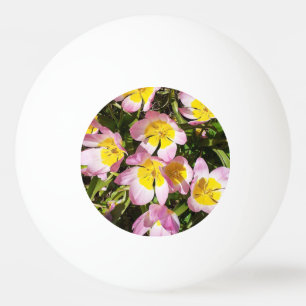 Pink & Yellow Flowers Ping Pong Ball