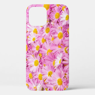 Pink Yellow Flowers Seamless Background iPhone 12 Case