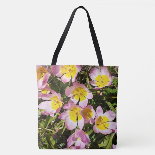 Pink & Yellow Flowers  Tote Bag (Front)