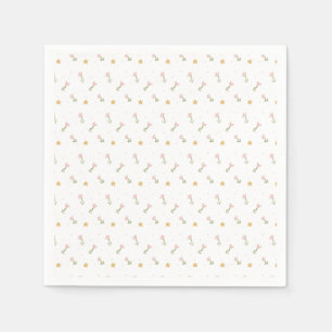 Pink & Yellow Flowers Vintage Baby Shower Napkin