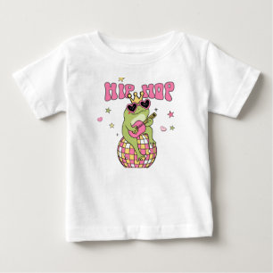 Pink Yellow Fun Retro Hip Hop Frog Baby T-Shirt