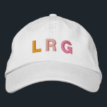 Pink Yellow Girly Bridal Party Monogram Initial  Embroidered Hat<br><div class="desc">This customisable baseball cap is a stylish and fun gift idea for bridal party or bachelorette celebrations. With the bold, embroidered initials in warm shades on a classic white cap, it offers a personalised touch that’s both fashionable and functional. Perfect for group photos, weekend getaways, or just showing team spirit...</div>