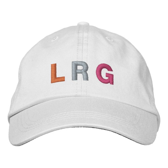 Pink Yellow Girly Bridal Party Monogram Initial  Embroidered Hat (Front)