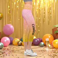 Pink Yellow Gold Glitter Ombre Sparkle