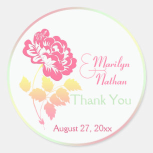 Pink, Yellow, Green, and White Floral 1.5" Sticker