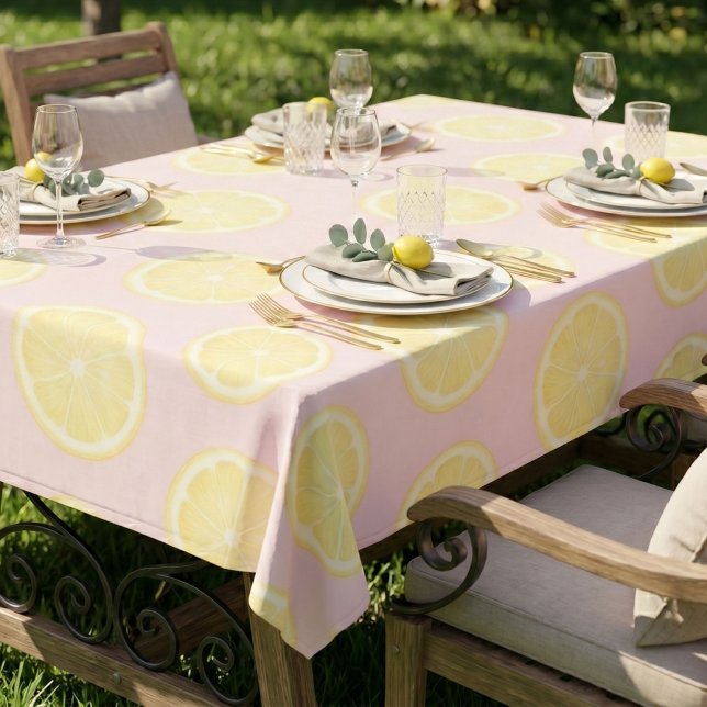 Pink Yellow Lemon  Tablecloth (Creator Uploaded)