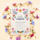 Pink Yellow Mexican Fiesta Baby Shower Invitation