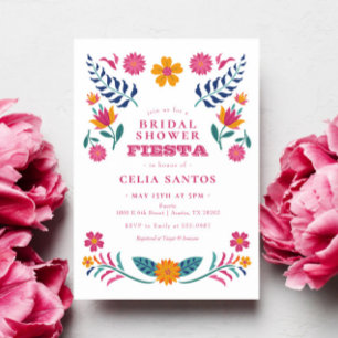 Pink Yellow Mexican Fiesta Bridal Shower Invitation