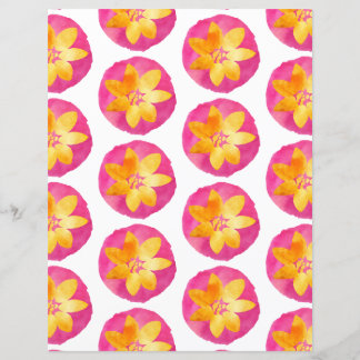 Pink Yellow Multicolor Tropical Flower Paper