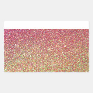 Pink Yellow Ombre Glitter Background Rectangular Sticker