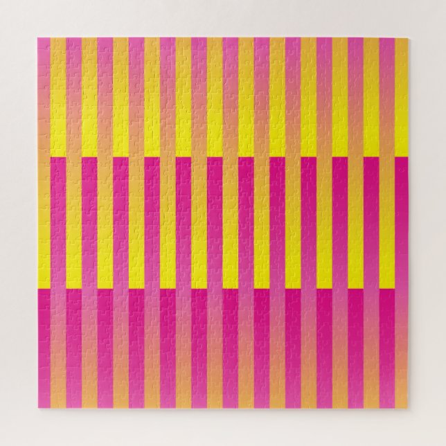 Pink Yellow Orange Striped Pattern Jigsaw Puzzle (Vertical)