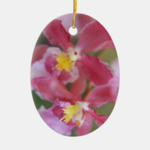 Pink & Yellow Orchids Ceramic Tree Decoration