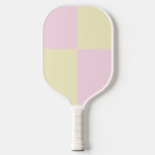 Pink Yellow Pink Chequered Pattern Pickleball Paddle