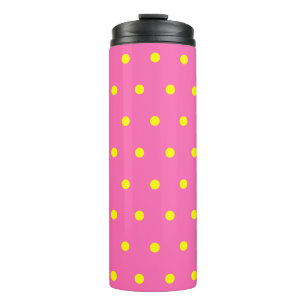 Pink Yellow Polka Dots Thermal Tumbler