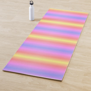 Pink Yellow Purple Pastel Stripes Ombre 4Nina Yoga Mat