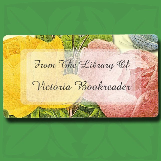 Pink Yellow Roses Custom Library of Labels (Creator Uploaded)